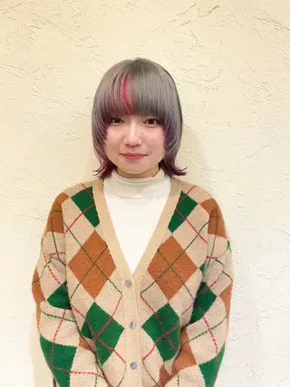 ミディアム カラー ハイトーン/デザイン カラー/るいのヘアスタイル