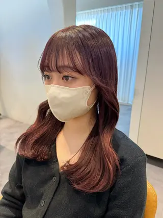 セミロング カラー ayaka♡ 柔らかカラーのヘアスタイル