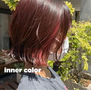 ミディアム カラー パーマ ヘアアレンジ maho🤍透明感 カラー/顔周りcutのヘアスタイル