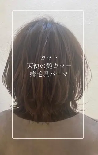 ショート カラー パーマ 艶質改善/縮毛矯正 ササキナツミのヘアスタイル