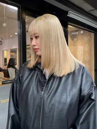 ミディアム カラー ナガミネアリサ/ 学芸大学/海外ヘアのヘアスタイル