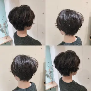 ショート カラー パーマ ヘアアレンジ 【ツヤ髪美容師】 ツダケイスケのヘアスタイル