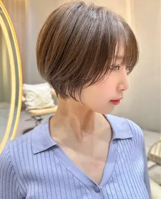 ショート 縮毛矯正/ブリーチ なしダブルカラー輝希のヘアスタイル