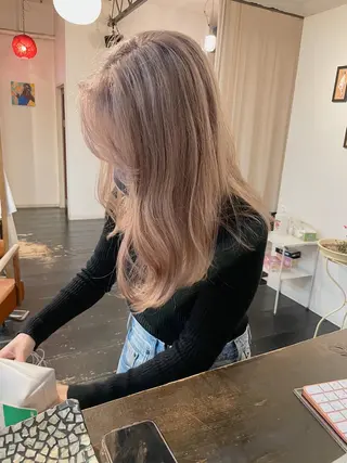 セミロング カラー h a k u 大倉 卓人のヘアスタイル