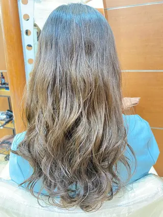 ロング コテ巻き風パーマ/ 髪質改善/河島恭平のヘアスタイル