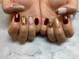 ネイル ネイルリボン 受付スタッフのネイルデザイン