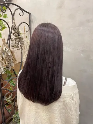 セミロング 【ピンク/韓国ヘア/ ヘアセット】亜海のヘアスタイル