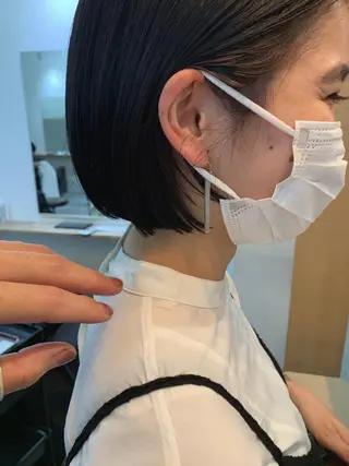 ショート カラー パーマ/透明感カラー /ボブ/吉田一生のヘアスタイル