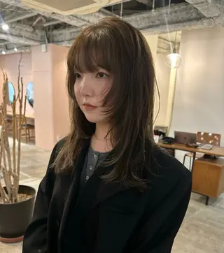 ミディアム カラー ヘアアレンジ 🎀suzuna 透明感colorのヘアスタイル