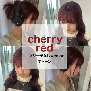 セミロング カラー 愛結 暖色カラー🎀🩰のヘアスタイル