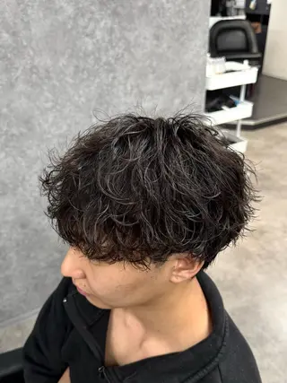 ミディアム パーマ メンズ 立川韓国メンズヘア ニュアンスパーマ安井のヘアスタイル