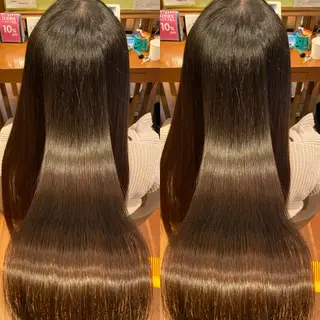 ロング オーガニックカラー/ 髪質改善/暗髪/ボブのヘアスタイル