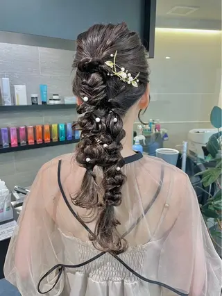 ロング ヘアアレンジ ダブルカラー🫐 /まゆ🎀のヘアスタイル