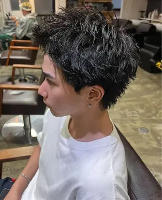 ショート パーマ メンズパーマ特化 園田　楓莉のヘアスタイル