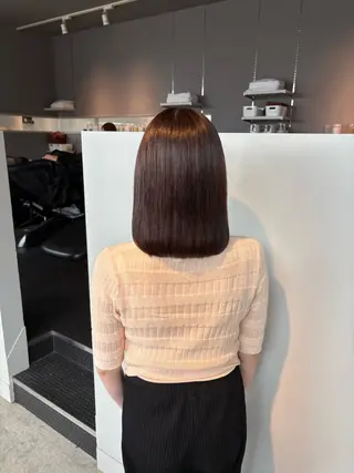 ミディアム カラー S.COEUR×Cu 枚方T-SITE店所属・枚方/ブリーチモデル /パーマモデル募集のヘアスタイル