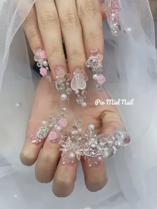 ロング momo 長さだしのネイルデザイン