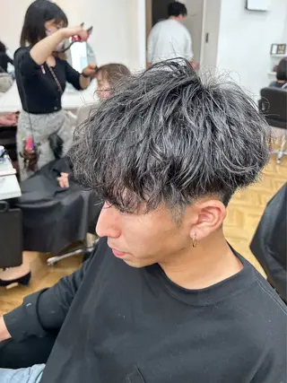 ショート パーマ メンズ 🍎ハッシュカット× 髪質改善🍎カイトのヘアスタイル