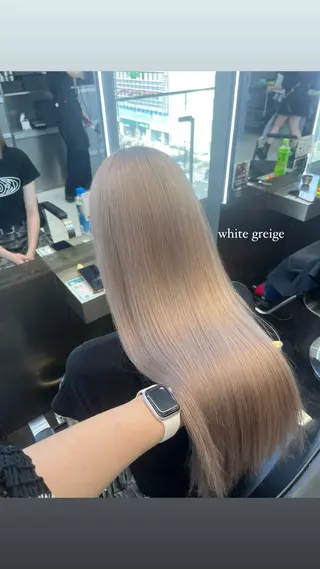 ロング カラー ヘアアレンジ ハイトーン/透明感 髪質改善/rinaのヘアスタイル