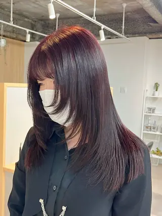 ロング カラー 韓国ボブ/レイヤー/ ハイトーン/まなみのヘアスタイル