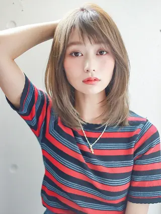 ミディアム 💎レイヤー×顔周り カット💎杉原のヘアスタイル