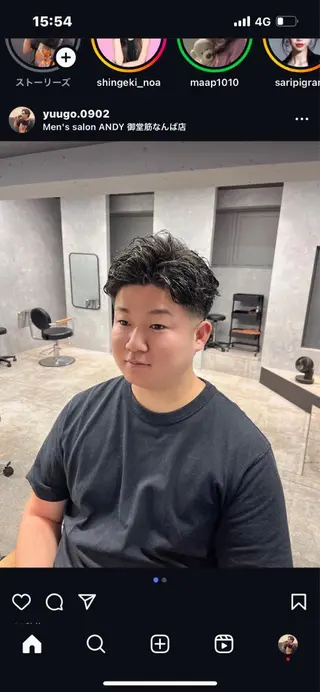 ショート パーマ 松本 悠吾のヘアスタイル