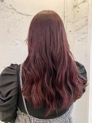 ロング カラー ブリーチなしカラー ダブルカラーエクステのヘアスタイル