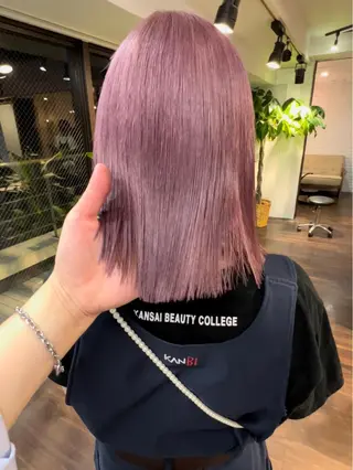 セミロング 🧡色落ちまで2度綺 麗なカラー🧡ヨシキのヘアスタイル
