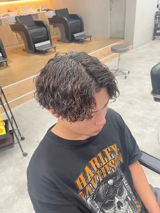 ショート パーマ メンズ メンズパーマ/新潟/ 万代／田崎亮🌟のヘアスタイル