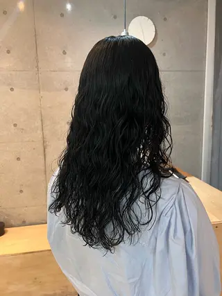 セミロング デジタルパーマ/ ウェーブパーマ/神野のヘアスタイル