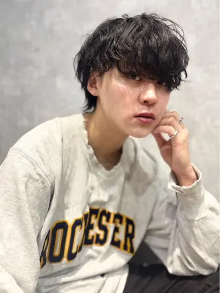 ミディアム パーマ メンズ 🔹YUTA🔹 メンズパーマのヘアスタイル