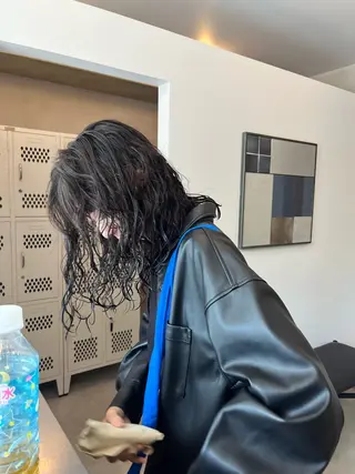 セミロング パーマ 彩葉/ブリーチ/ カットモデル栄・伏見のヘアスタイル