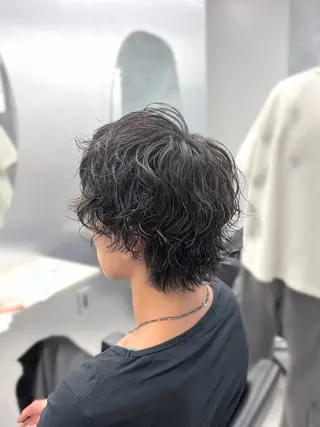 ミディアム パーマ メンズ ʜᴀʀᴜᴋᴀ♱メンズ ウルフ/ブリーチのヘアスタイル