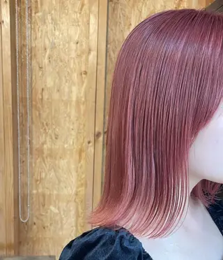 ミディアム まろみ暖色×ボブ ×chia🕯のヘアスタイル