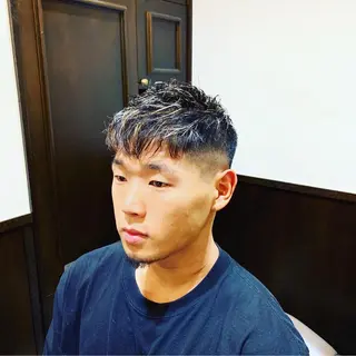 ショート カラー メンズ ヒロ銀座 バーバーショップ神楽坂所属・ひらお あおとのヘアスタイル