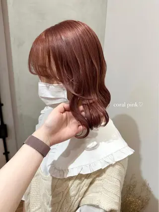 セミロング カラー パーマ ヘアアレンジ キッズ ネイル マツエク・マツパ アイブロウ Himawari♡ 柔らかいカラーのヘアスタイル