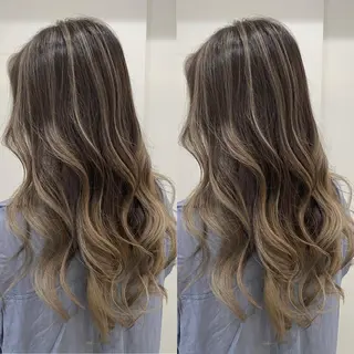 ロング カラー パーマ ヘアアレンジ メンズ キッズ ネイル マツエク・マツパ ハイライト、レイヤー カット/西梅田/中西のヘアスタイル