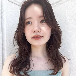 カラー セミロング 野村 拓海のヘアスタイル