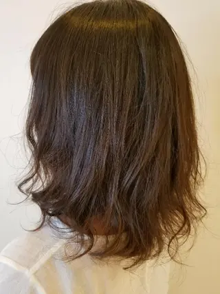 ミディアム パーマ 髪質改善/ハイライト 小林秀樹のヘアスタイル