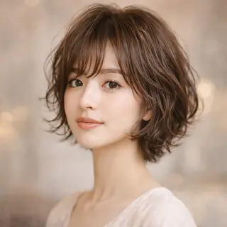 ミディアム パーマ 【ショート・ボブ】 *小泉 千晶*のヘアスタイル