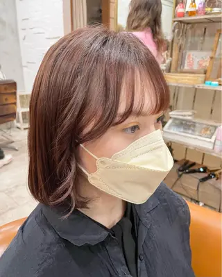 ショート 【ピンク/韓国ヘア/ ヘアセット】亜海のヘアスタイル