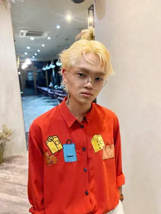 ショート カラー デザインパーマ 藤田和樹のヘアスタイル