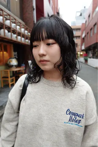 ミディアム パーマ sakura🌸 レイヤー/韓国ヘアのヘアスタイル