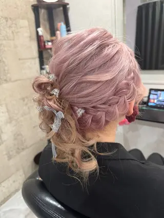 ロング カラー ヘアアレンジ 田中 アキオのヘアスタイル