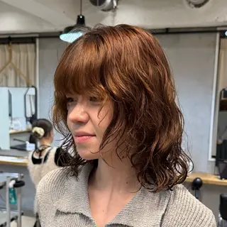 ミディアム パーマ Lomalia もえかのヘアスタイル