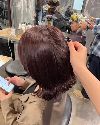 ミディアム カラー みう/仙台/暖色/ 艶髪/顔周りカット/のヘアスタイル