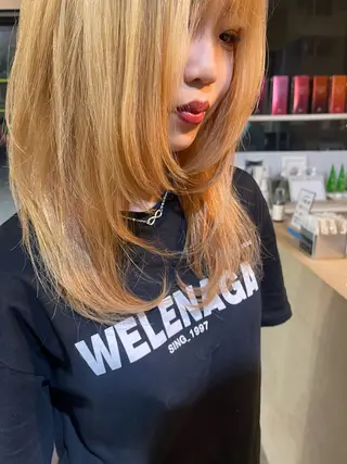 ミディアム 米元 春奈のヘアスタイル