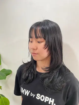 セミロング mopa所属・mopa_kaede 暖色カラー/ロングのヘアスタイル