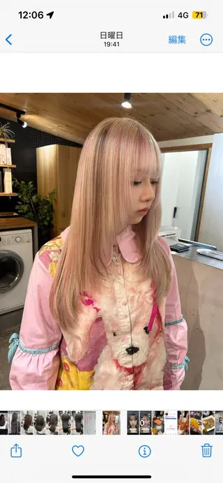 ロング カラー ヘアアレンジ 韓国/ハイトーン/ ボブ🎀MIKU🎀のヘアスタイル