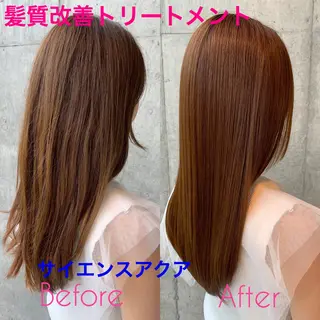 セミロング カラー ササ キのヘアスタイル