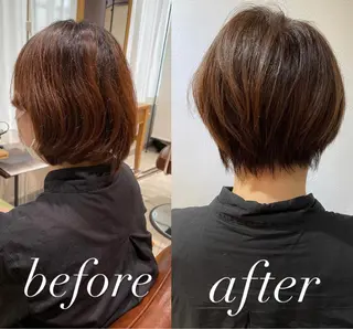 ショート カラー eins.hair所属・過去一の柔髪ヘア 🌿einshairのヘアスタイル
